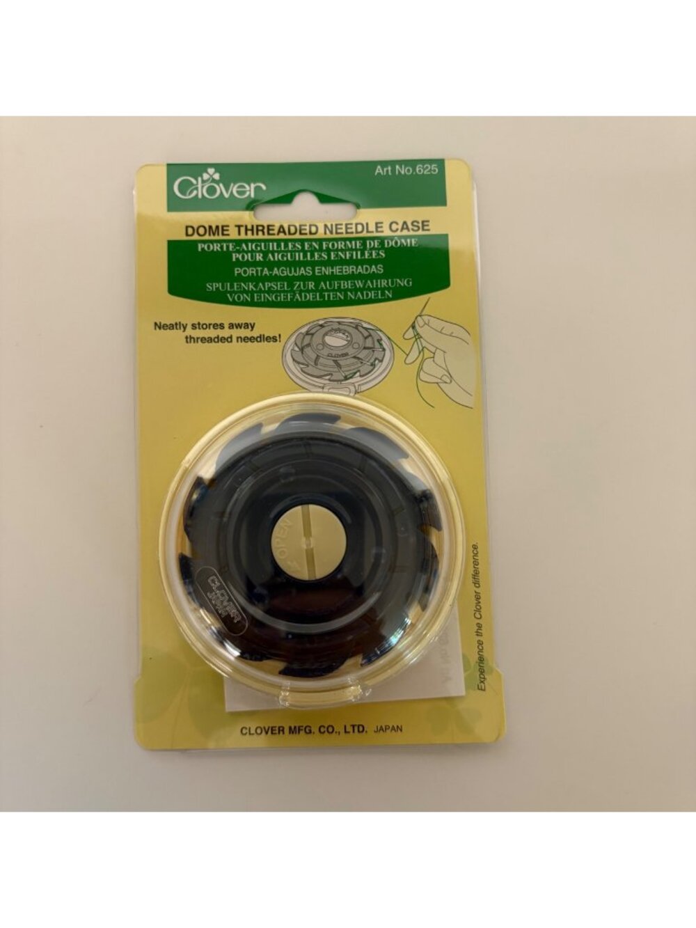 Clover Dome Threaded Needle Case No. 625 Compact Storage for Threaded Needles